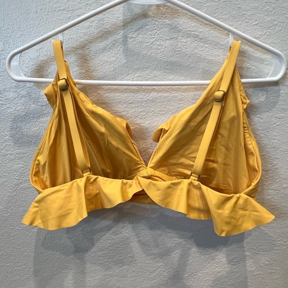 Becca Bikini Top W/Ruffles, Adjustable Straps- Size D- Yellow - Picture 2 of 4